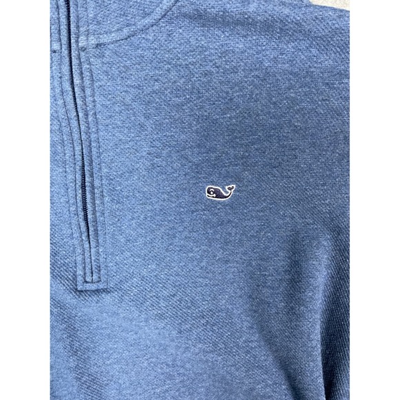 Vineyard Vines Performance Quarter Zip Pullover Blue Whale Logo Men's L - Picture 2 of 5